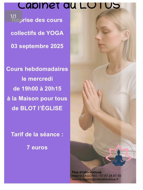 © Cours de yoga_Blot-l'Église - Hélène Lagorio