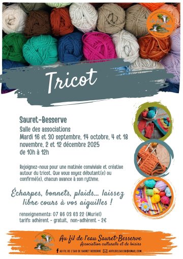 © Atelier tricot_Sauret-Besserve - Association Au fil de l'eau de Sauret-Besserve