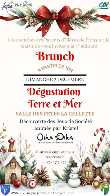 © Brunch - Dégustation Terre & Mer La Cellette - APE Pionsat