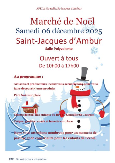 © Marché de Noël_Saint-Jacques-d'Ambur - APE La Goutelle/Saint-Jacques-d'Ambur