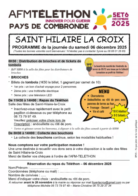 © Journée Téléthon_Saint-Hilaire-la-Croix - Association Foyer rural du Lac-roy