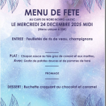 © Menu de fête_Bourg-Lastic - Le Café du Nord