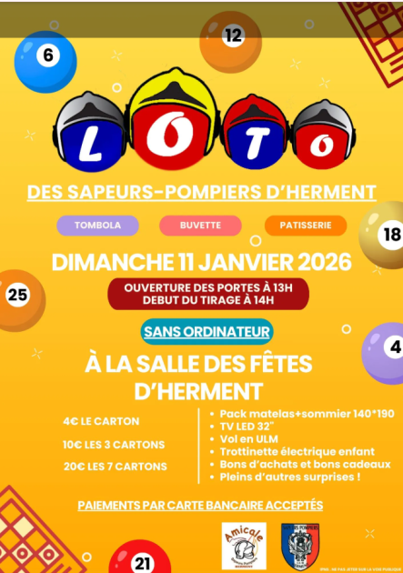 © Loto des Sapeurs-Pompiers_Herment - Amicale de Sapeurs Pompiers