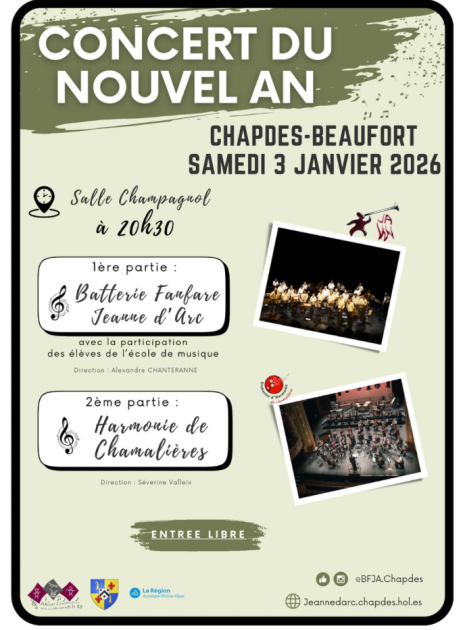 © Concert du Nouvel An_Chapdes-Beaufort - Batterie Fanfare Jeanne d'Arc