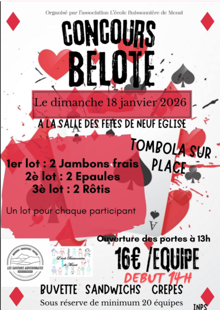 © Concours de Belote_Neuf-Église - Ecole Buissonnière de Menat