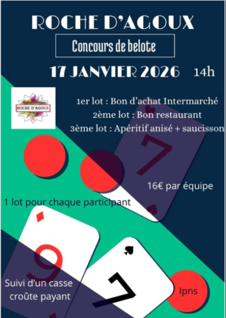 © Concours de belote_Roche-d'Agoux - Association Amicale Laïque de Roche d'Agoux