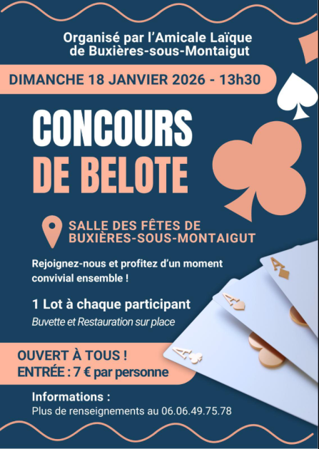 © Concours de Belote_Buxières-sous-Montaigut - Amicale Laïque de Buxières-sous-Montaigut