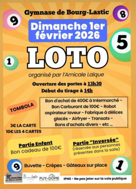 © Loto de l'Amicale Laïque_Bourg-Lastic - Amicale Laïque Bourg-Lastic