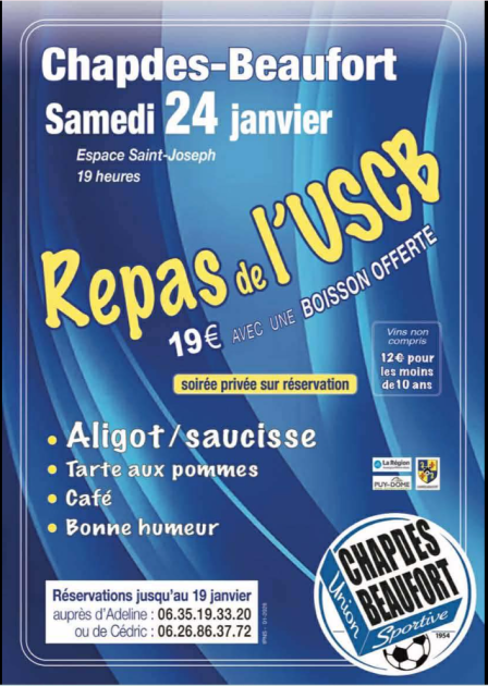 © Repas - Aligot saucisses_Chapdes-Beaufort - Union sportive - Chapdes-Beaufort