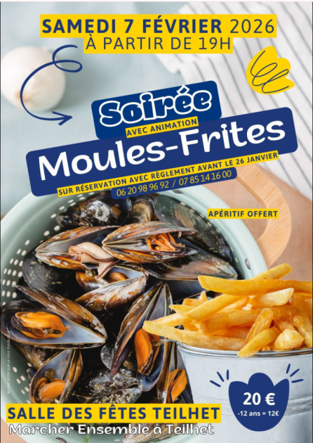 © Soirée - Moules Frites_Teilhet - Association Marcher ensemble à Teilhet