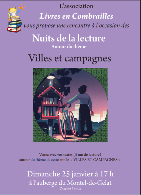 © Les nuits de la lecture. Villes et campagne_Montel-de-Gelat - Livres en Combrailles