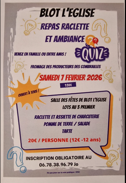 Repas raclette et ambiance quiz_Blot-l'Église