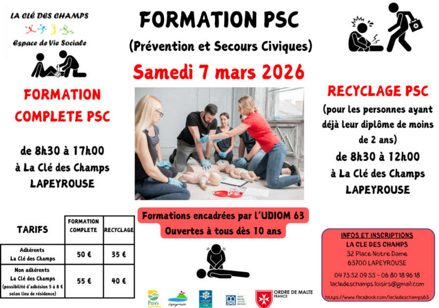 © Formation - Prévention et Secours Civiques_Lapeyrouse - La Clé des Champs