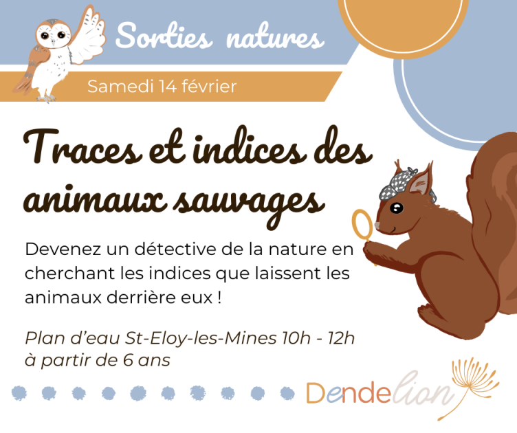 © Atelier - Traces et indices des animaux sauvages_Saint-Éloy-les-Mines - Dendelion