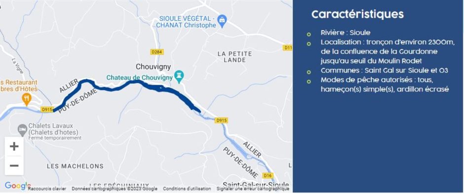 © Parcours de pêche Sioule-Gourdonne - Fédération pêche 63