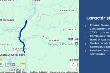 © Parcours no-kill - La Sioule à Châteauneuf-les-bains_Châteauneuf-les-Bains - Fédération de Pêche 63