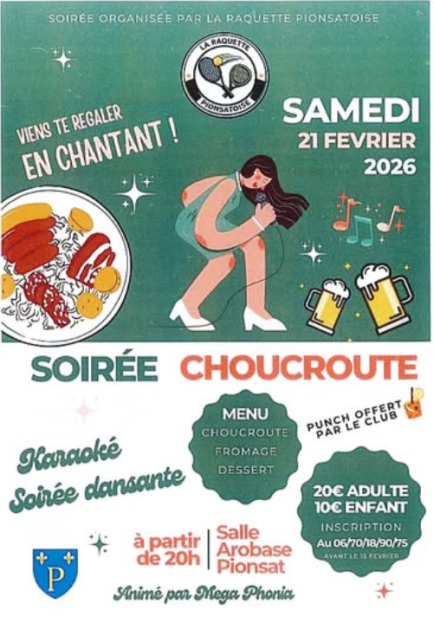 © Soirée Choucroute_Pionsat - La Raquette Pionsatoise