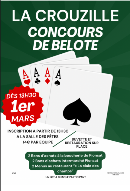 © Concours de belote_La Crouzille - Le comité des fêtes
