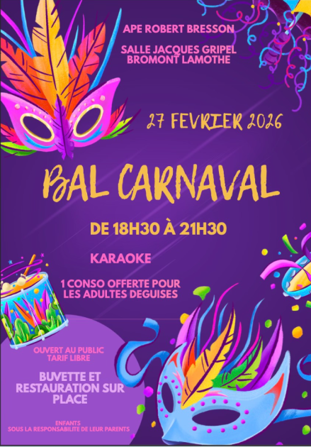 © Bal carnaval_Bromont-Lamothe - Association de parents d'élèves