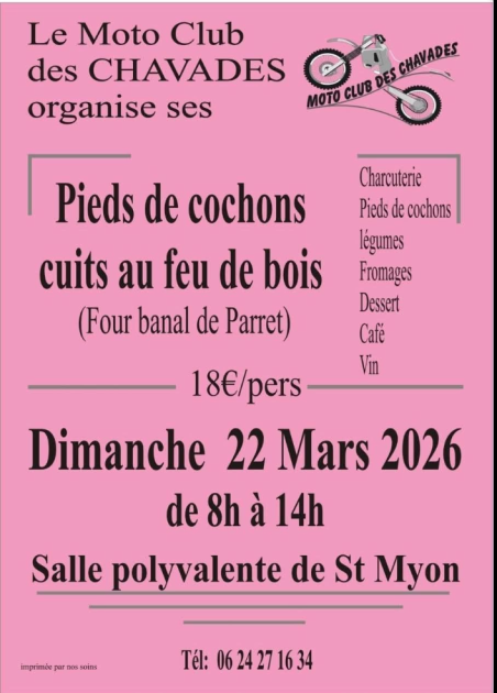 © Repas - Pieds de cochons_Saint-Myon - Moto club des Chavades