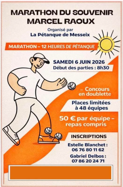 © Marathon du souvenir Marcel Raoux_Messeix - Pétanque de Messeix