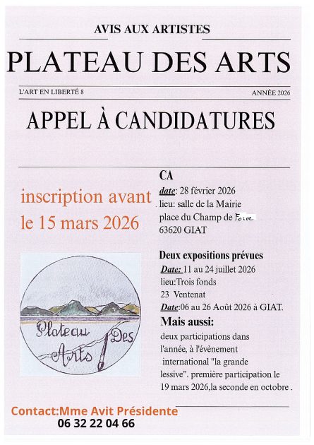 © Appel à candidature - Plateau des arts - ok VP