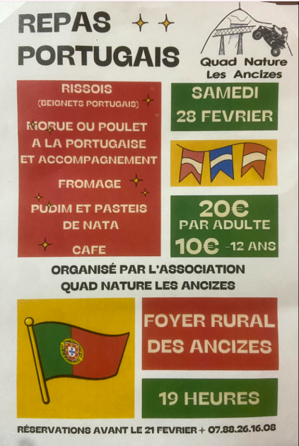 © Repas Portugais_Les Ancizes-Comps - Association Quad Nature les Ancizes
