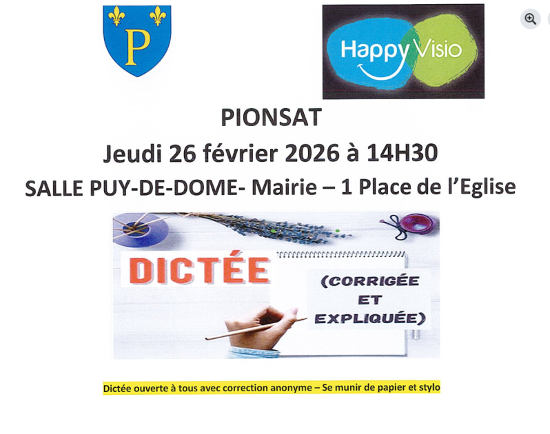 © Dictée de Pionsat_Pionsat - Mairie de Pionsat