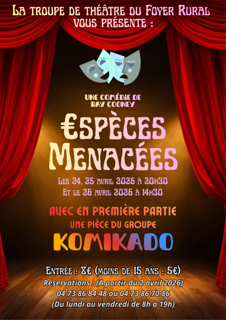 © Théâtre - Espèces menacées de Ray Cooney - Foyer Rural des Ancizes