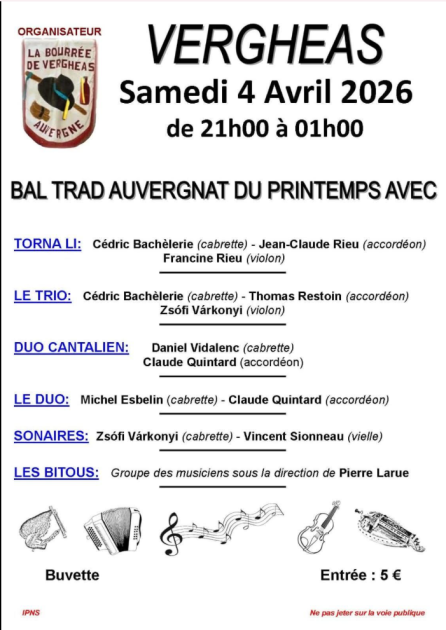 © Bal Trad Auvergnat du Printemps_Vergheas - Association La Bourrée de Vergheas