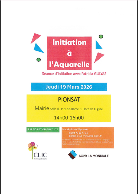 © Atelier - Initiation à l'aquarelle_Pionsat - CLIC